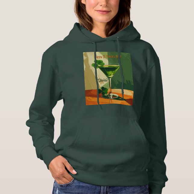 Happy St. Patrick's Day Shamrock Martini  Hoodie (Vorderseite)