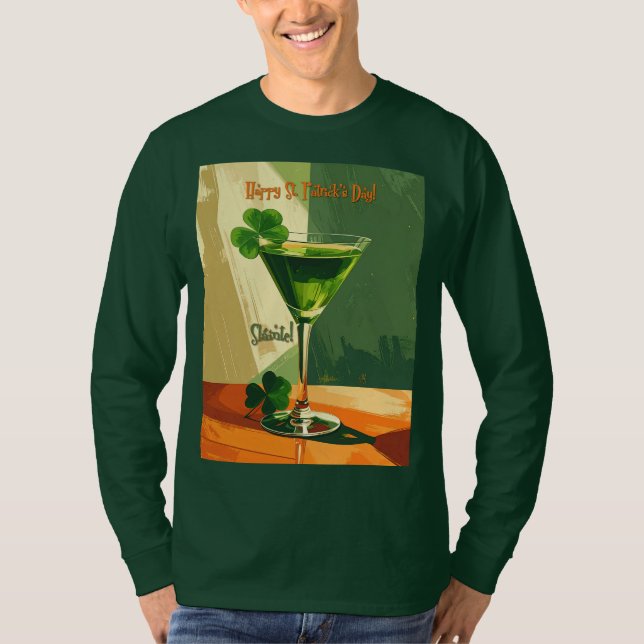 Happy St. Patrick's Day Shamrock Martini  T-Shirt (Vorderseite)