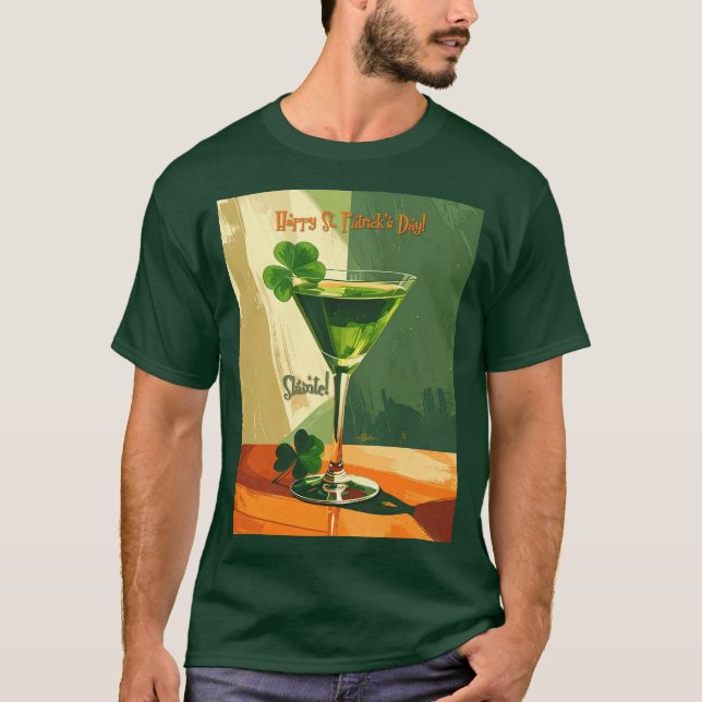 Happy St. Patrick's Day Shamrock Martini  T-Shirt (Vorderseite)