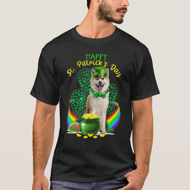Happy St Patricks Day Shiba Inu Leprechaun Hat Sha T-Shirt (Vorderseite)