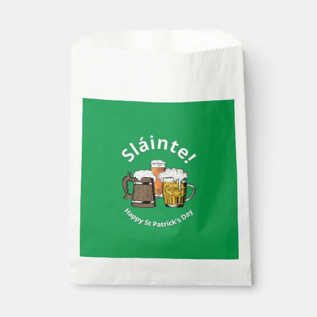 HAPPY ST PATRICKS DAY Sláinte Beers Green Geschenktütchen (Vorderseite)
