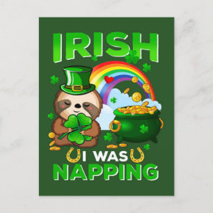 Happy St. Patrick's Day Sloth Postkarte