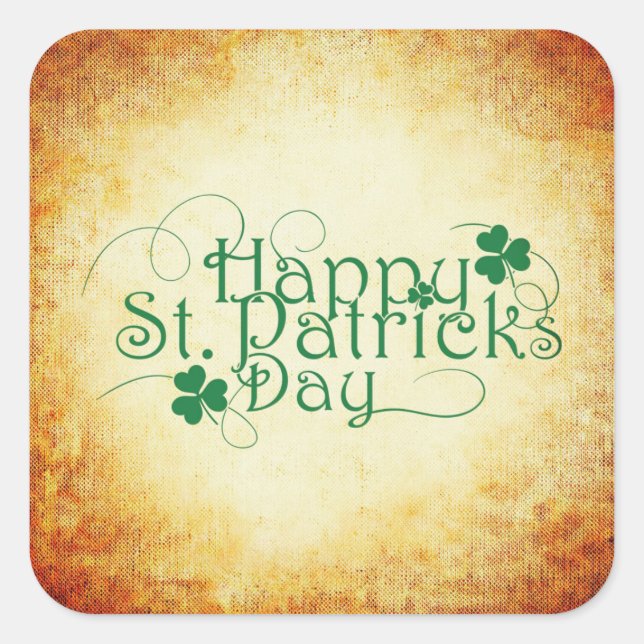 Happy St. Patrick's Day Square Sticker (Vorderseite)