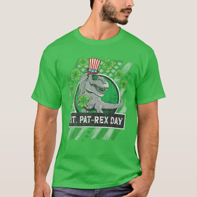 Happy St Patricks Day St Patrex Paddys T Rex Patri T-Shirt (Vorderseite)