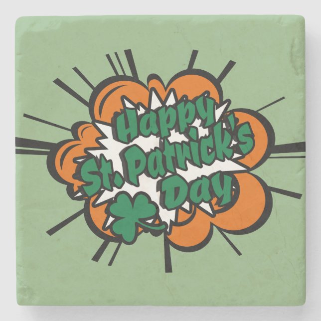 Happy St. Patrick's Day Steinuntersetzer (Vorderseite)