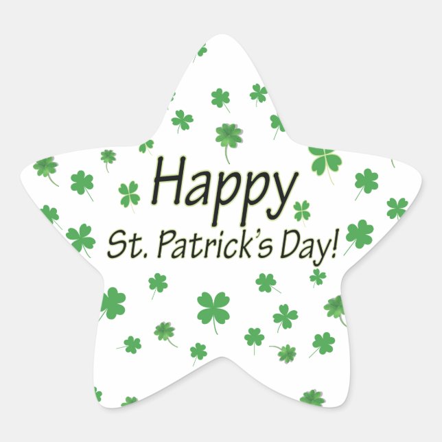 Happy St Patricks Day Stern-Aufkleber (Vorderseite)