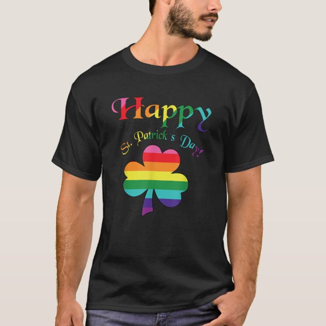 Happy St Patrick's Day T Shirt LGBT Gay Pride (Vorderseite)
