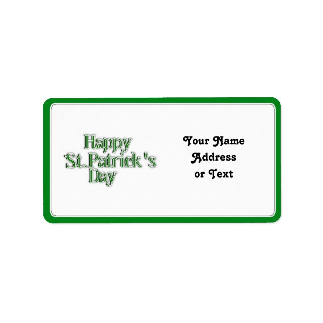 Happy St Patrick's Day Text Image Adressaufkleber (Vorne)