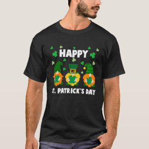 Happy St Patrick's Day Three Gnome Irish Kleeblatt T-Shirt