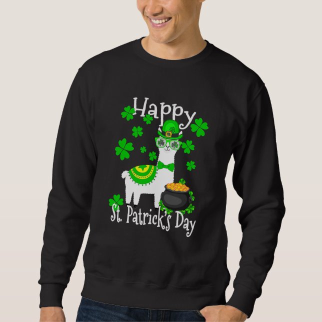 Happy St Patrick's Day Three Gnome Irish Shamrock  Sweatshirt (Vorderseite)