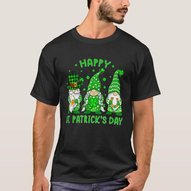 Happy St Patrick's Day Three Gnomes Shamrock Boys  T-Shirt (Vorderseite)