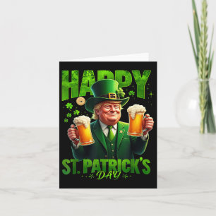 Happy St. Patricks Day Trump Kleeblatt Saint Karte