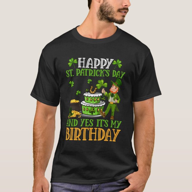 Happy St Patricks Day und ja sein Leprechaun T-Shirt (Vorderseite)