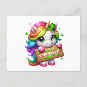 Happy St Patrick's Day Unicorn Postkarte