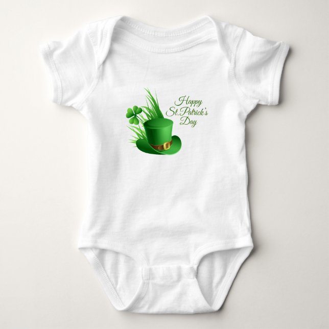 Happy St Patrick's Day, Urlaub Irish Hut Heilige Baby Strampler (Vorderseite)