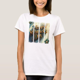 Happy St. Patrick's Day Vertical Brushstroke T-Shirt