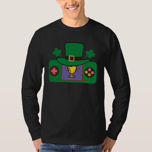 Happy St Patricks Day Video Game Controller Irish  T-Shirt (Vorderseite)