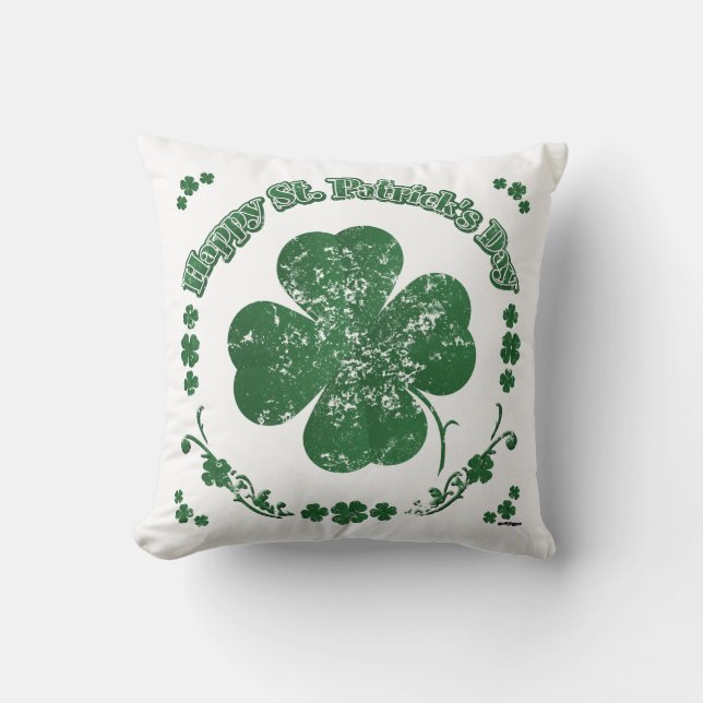 Happy St. Patrick's Day - Vintager Stil Kissen (Vorderseite)