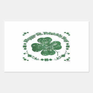Happy St. Patrick's Day - Vintager Stil Rechteckiger Aufkleber