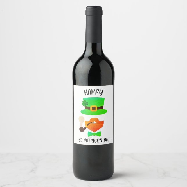 Happy St. Patrick's Day Weinetikett (Vorderseite)