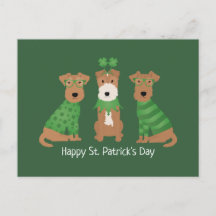 Happy St Patricks Day Welsh Wire Fox Terrier Dogs