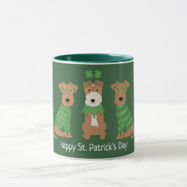 Happy St Patricks Day Welsh Wire Fox Terrier Dogs Tasse