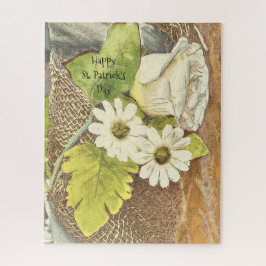 Happy St. Patrick's Day White Blume Trendy Irish Puzzle