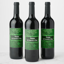 Happy St.Patrick's Day Wine Label Weinetikett