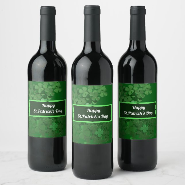 Happy St.Patrick's Day Wine Label Weinetikett (Flaschen)