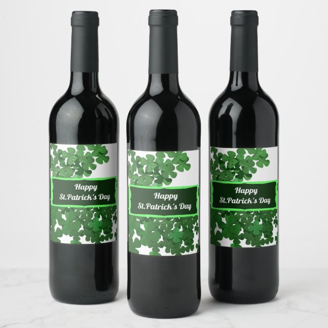Happy St.Patrick's Day Wine Label Weinetikett (Flaschen)