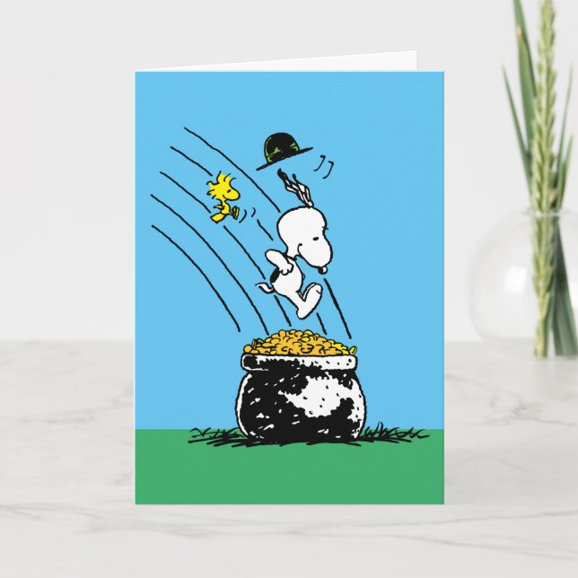 Happy St. Patrick's Day Woodstock Feiertagskarte (Vorderseite)