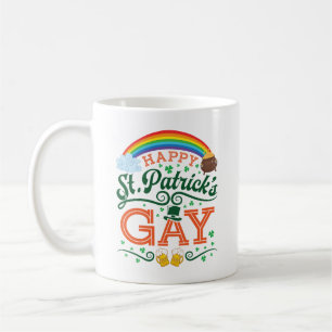 Happy St. Patricks Gay LGBTQ Pride Rainbow Kaffeetasse