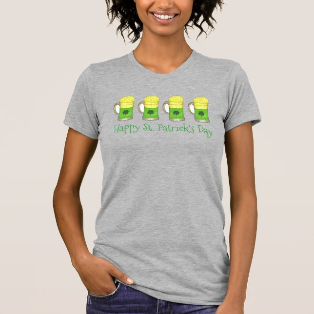 Happy St Patrick's Paddy's Day Green Beer Tasse T- T-Shirt (Vorderseite)