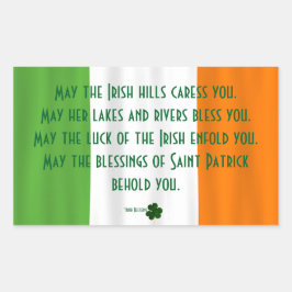 Happy St. Patrick's Segen Irish Flag Kleeblatt Rechteckiger Aufkleber