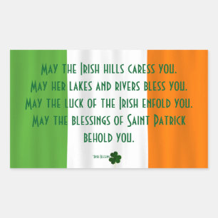 Happy St. Patrick's Segen Irish Flag Kleeblatt Rechteckiger Aufkleber