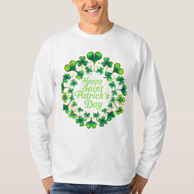 Happy St Pats Clovers T-Shirt (Vorderseite)