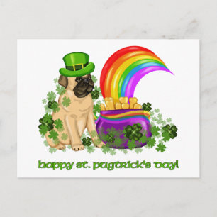 Happy St. Pugtrick's Day T-Shirts and Gifts Postkarte