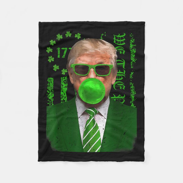 Happy St St. Patricks Day Trump Bubble Men Fleecedecke (Vorderseite)