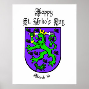 Happy St. Urho Day Poster mit Urho Coat of Arms