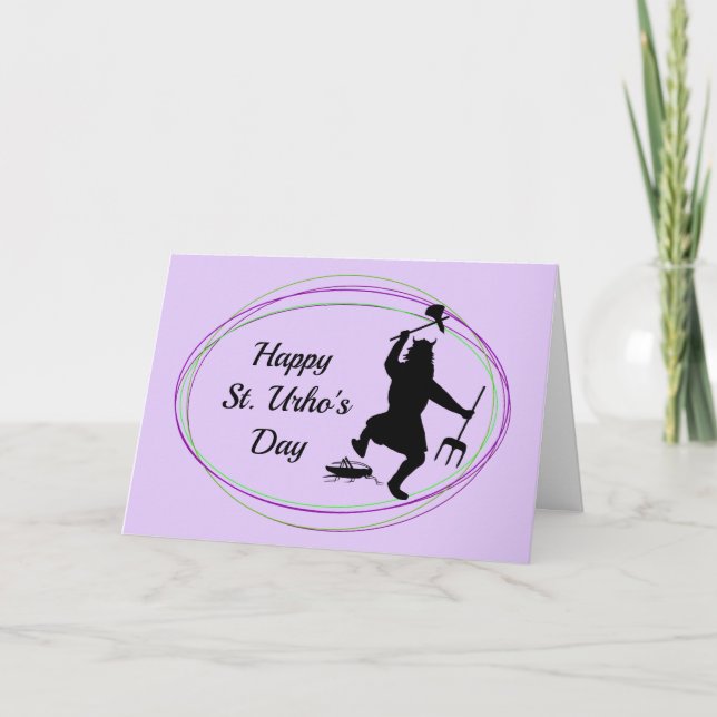 Happy St. Urho's Day Silhouette Customize Card Karte (Vorderseite)
