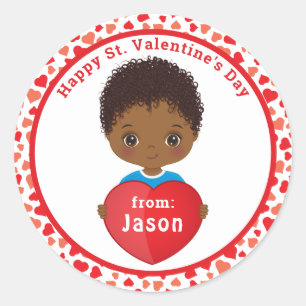 Happy St. Valentine American Boy Sticker