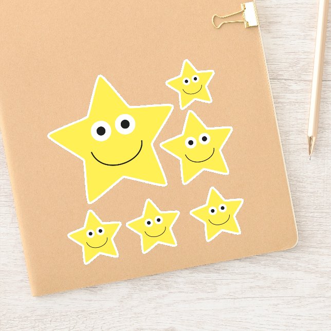 Happy Star Aufkleber (Notizbuch)