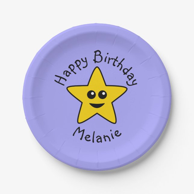 Happy Star Birthday Paper Tellers Pappteller (Vorderseite)