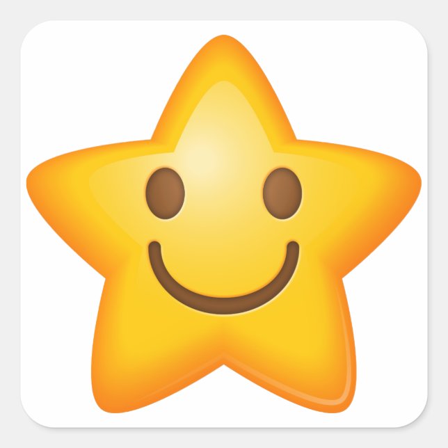 Happy Star Emoji Stickers (Vorderseite)