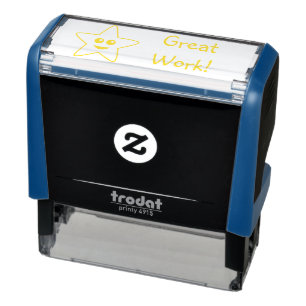 Happy Star Great Work Self-Inking Briefmarke Permastempel