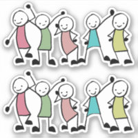 Happy Stick People Friends