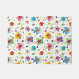 Happy, stilvolle Blume Blumenmuster farbig Fußmatte