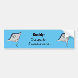 Happy stingray fish cartoon illustration autoaufkleber