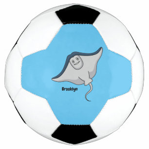 Happy stingray fish cartoon illustration fußball