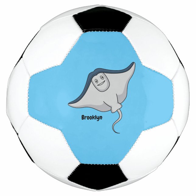 Happy stingray fish cartoon illustration fußball (Vorderseite)